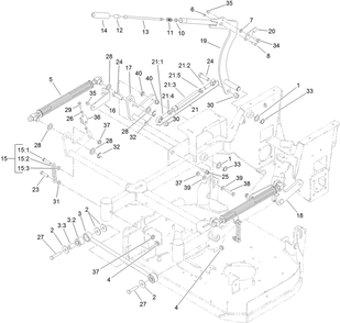 Deck Lift Assembly Diagram and Parts List for 79534 (316000001-316999999)(2016) Toro Lawn Mower