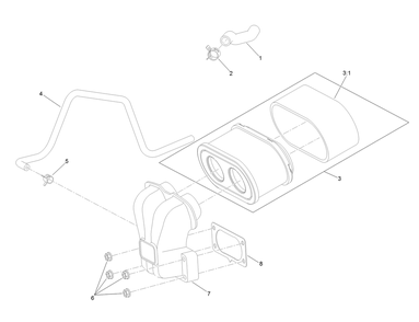 Air Intake And Filtration Assembly Diagram and Parts List for 74466TE 400000000-999999999 Toro Lawn Tractor