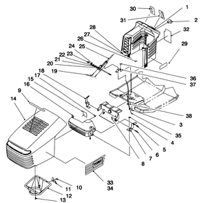 Hood Assembly Diagram and Parts List for 71192 5900001 - 5999999 Toro Lawn Tractor
