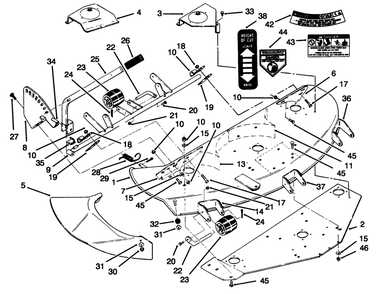 Deck & Decal Assembly Diagram and Parts List for 78415 690001 - 699999 Toro Lawn Mower