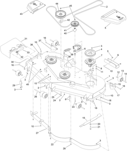Deck Assembly Diagram and Parts List for 74918 (316000001-316999999)(2016) Toro Lawn Mower