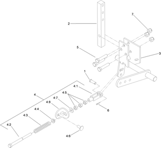 Lh Motion Control Assembly Diagram and Parts List for 74296 (311000001-311999999)(2011) Toro Lawn Mower