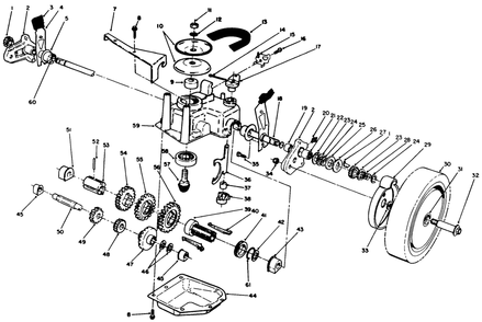 Gear Case Assembly Diagram and Parts List for 20320 2000001 - 2999999 Toro Lawn Mower
