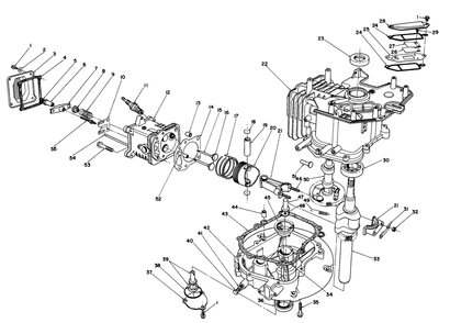 Crankcase Assembly (Model No. Vml0-7) Diagram and Parts List for 20921B 1000001 - 1999999 Toro Lawn Mower