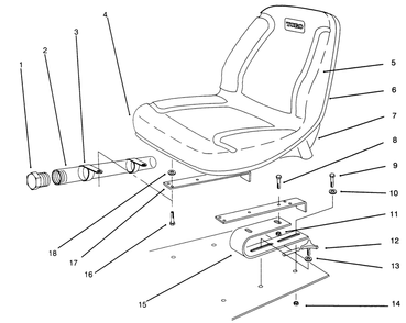 Seat Assembly Diagram and Parts List for 30620 690001 - 699999 Toro Lawn Tractor