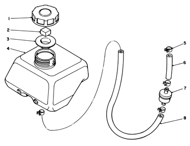 Fuel Tank Assembly Diagram and Parts List for 58410 6000001 - 6999999 Toro Edger