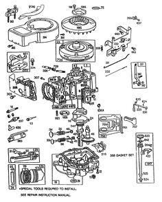 Briggs & Stratton Model No. 286707-0119-01 Diagram and Parts List for 70140 3900001 - 3999999 Toro Lawn Tractor