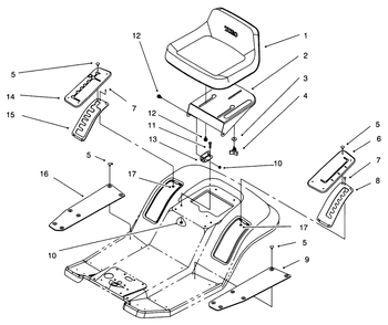 Seat Assembly Diagram and Parts List for 71201 6900001 - 6999999 Toro Lawn Tractor