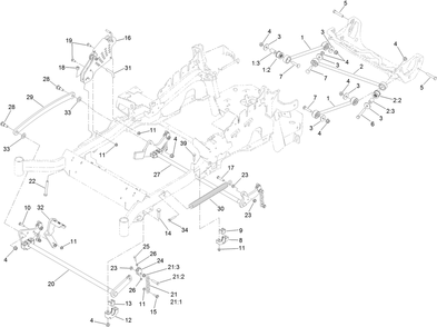 Decklift Assembly Diagram and Parts List for 74930 316000001 - 316999999 Toro Lawn Tractor