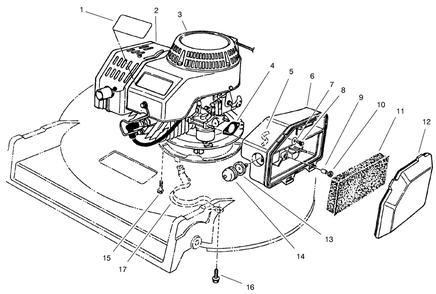 Engine Assembly Diagram and Parts List for 22043 6900001 - 6999999 Toro Lawn Mower