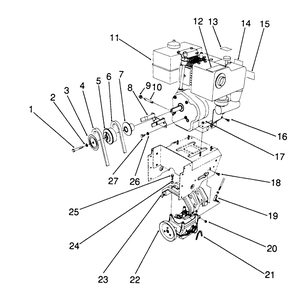 Engine Assembly Diagram and Parts List for 38566 1000001 - 1999999 Toro Snow Blower
