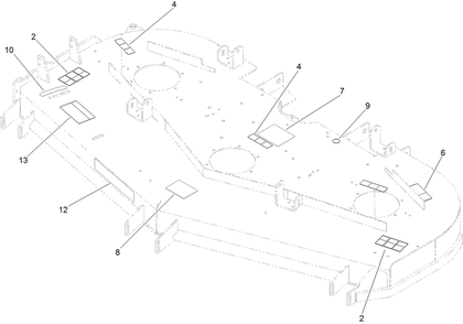 Deck Decal Assembly Diagram and Parts List for 74274 (316000001-316999999)(2016) Toro Lawn Mower