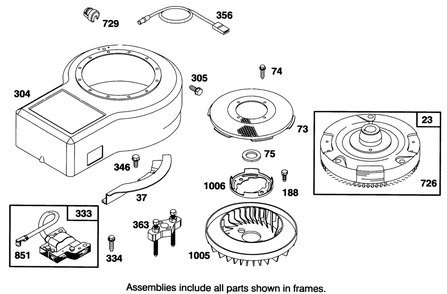 Engine Briggs & Stratton Model 28b707-0126-01 Diagram and Parts List for 70120 4900001 - 4999999 Toro Lawn Tractor