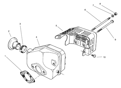Muffler Assembly (Model No. 47pt7-3) Diagram and Parts List for 22040 8900001 - 8999999 Toro Lawn Mower