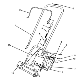 Handle Assembly Diagram and Parts List for 38190 49000001 - 49999999 Toro Snow Blower
