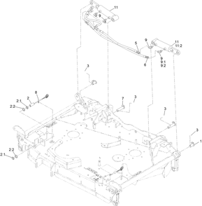 Center Folding Deck Hydraulic Assembly Diagram and Parts List for 72144 413000000 - 999999999 Toro Lawn Tractor