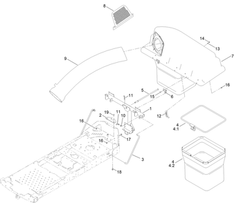 Part Location Diagram of 140-5192 Toro BAG ASM 20IN DEPTH