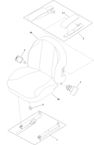 Seat Assembly Diagram and Parts List for 74142TE (316000001-316999999)(2016) Toro Lawn Mower