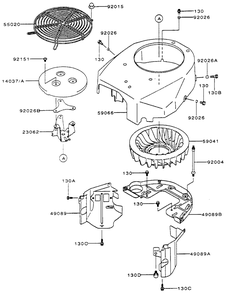Cooling-Equipment Assembly Kawasaki Fh500v-As10 Diagram and Parts List for 74170 990001 - 999999 Toro Lawn Tractor
