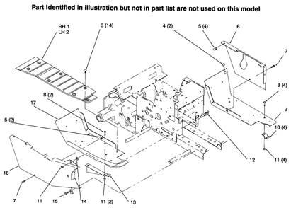 Footrests Diagram and Parts List for 73422 6900001 - 6999999 Toro Lawn Tractor