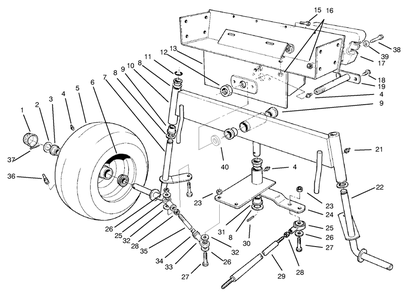 Rear Axle Assembly Diagram and Parts List for 30612 790001 - 799999 Toro Lawn Tractor