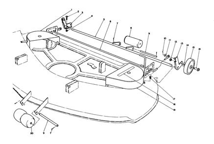 44" Cutting Deck Model No. 57358 (Continued) Diagram and Parts List for 57358 7000001 - 7999999 Toro Lawn Mower