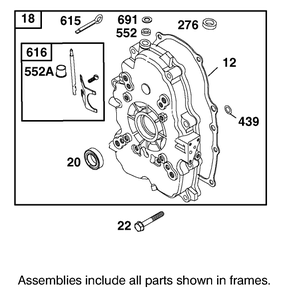 Crankcase Assembly Diagram and Parts List for 12004 220000001 - 220999999 Toro Lawn Tractor