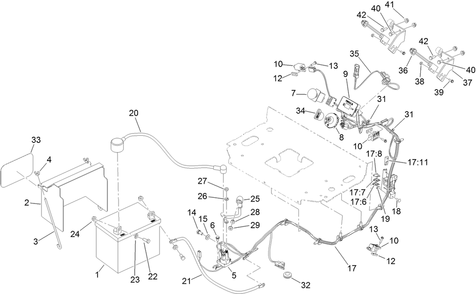 Electrical Assembly Diagram and Parts List for 74568TE (311000001-311999999)(2011) Toro Lawn Mower
