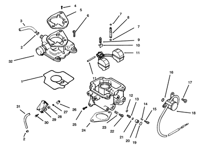 Carburetor And Fuel Pump Diagram and Parts List for 30610 591300 - 599999 Toro Lawn Tractor