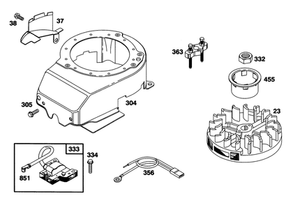 Engine Briggs & Stratton Model 127802-0640-01 Diagram and Parts List for 20441 6900001 - 6999999 Toro Lawn Mower
