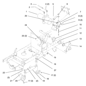 Power Lift Diagram and Parts List for 72102 8900001 - 8900399 Toro Lawn Tractor