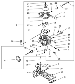 Carburetor Assembly Diagram and Parts List for 73545 8900001 - 8999999 Toro Lawn Tractor