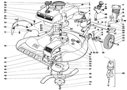 21" Whirlwind S.P. Key-Lectric Diagram and Parts List for 21666 0000001 - 0033908 Toro Lawn Mower