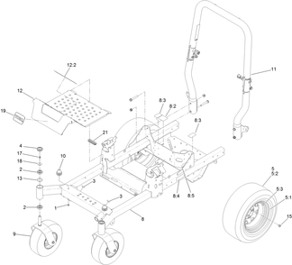 Frame And Roll-Over Protection System Assembly Diagram and Parts List for 74450 400000000-402099999 Toro Lawn Tractor