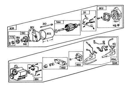 Starter Motor Kit Model No. 37-4630 (Optional) Diagram and Parts List for 38160 7000001 - 7999999 Toro Snow Blower