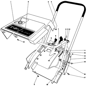 Shroud & Handle Assembly Diagram and Parts List for 38232 2000001 - 2999999 Toro Snow Blower