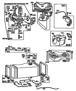 Engine Briggs & Stratton Model No. 252707-0633-01 Diagram and Parts List for 56155 4000001 - 4999999 Toro Lawn Tractor