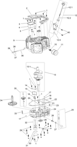 Crankcase And Crankshaft Assembly Diagram and Parts List for 74450 400000000-402099999 Toro Lawn Tractor