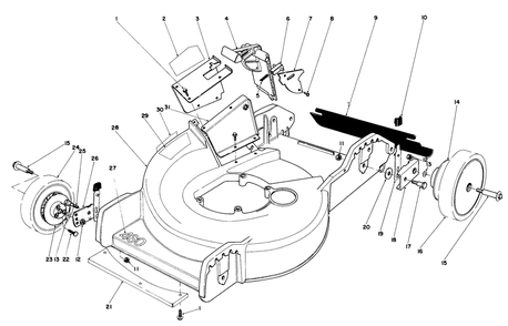 Housing Assembly Diagram and Parts List for 20758 3000001 - 3999999 Toro Lawn Mower