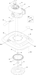 Engine And Impeller Assembly Diagram and Parts List for 2611 408000000 - 999999999 Toro Lawn Tractor Accessories