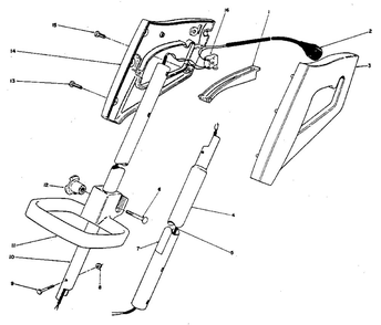Handle Assembly Diagram and Parts List for 1100  Toro Trimmer
