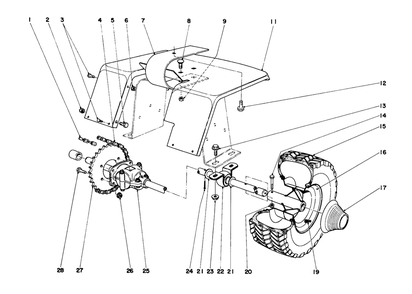 Rear Axle Assembly Diagram and Parts List for 57131 3000001 - 3999999 Toro Lawn Tractor