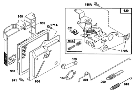 Engine Briggs & Stratton Model 122702-0182-01 Diagram and Parts List for 20906B 2000001 - 2999999 Toro Lawn Mower