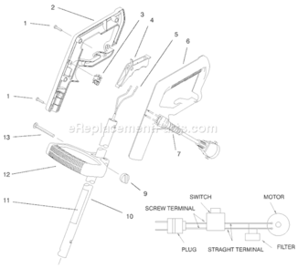 Page A Diagram and Parts List for 51249 210000001-2109999992001 Toro Trimmer