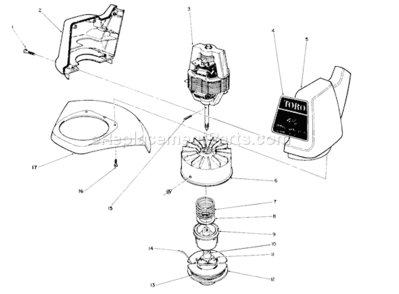 Part Location Diagram of 61-8930 Toro Right Hand Housing, 1410