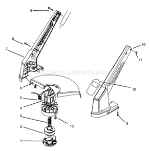 Page B Diagram and Parts List for 51443 49000001-499999991994 Toro Trimmer