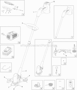 12In_Cordless_Single-Line_Trimmer_Assembly Diagram and Parts List for 51487 314000001 - 314999999 Toro Trimmer