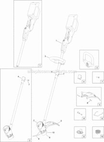 13In_Cordless_Dual-Line_Trimmer_Assembly Diagram and Parts List for 51488T 314000001 - 314999999 Toro Trimmer