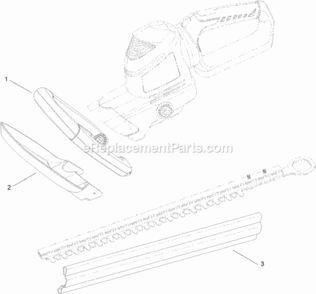 22_Inch_Hedge_Trimmer_Assembly Diagram and Parts List for 51494 312000001 - 312999999 Toro Hedge Trimmer