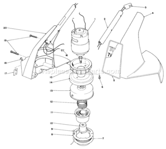 Motor Housing Assembly Diagram and Parts List for 51561 0000001-09999991990 Toro Trimmer